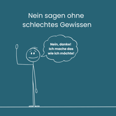 Ein Strichmännchen was sich entschieden hat, nein zu sagen und seine eigene Entscheidung treffen wird!