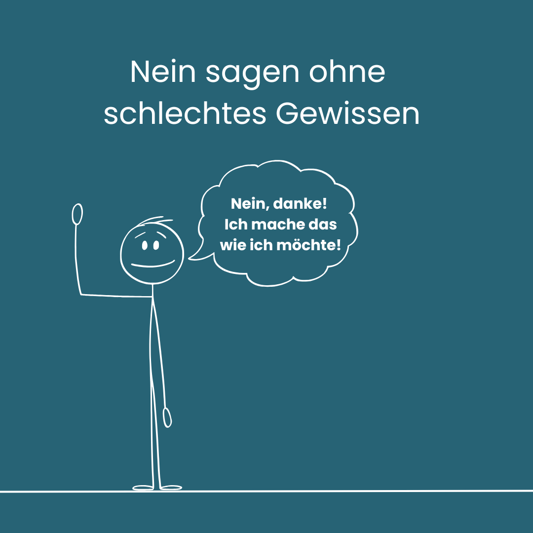 Ein Strichmännchen was sich entschieden hat, nein zu sagen und seine eigene Entscheidung treffen wird!