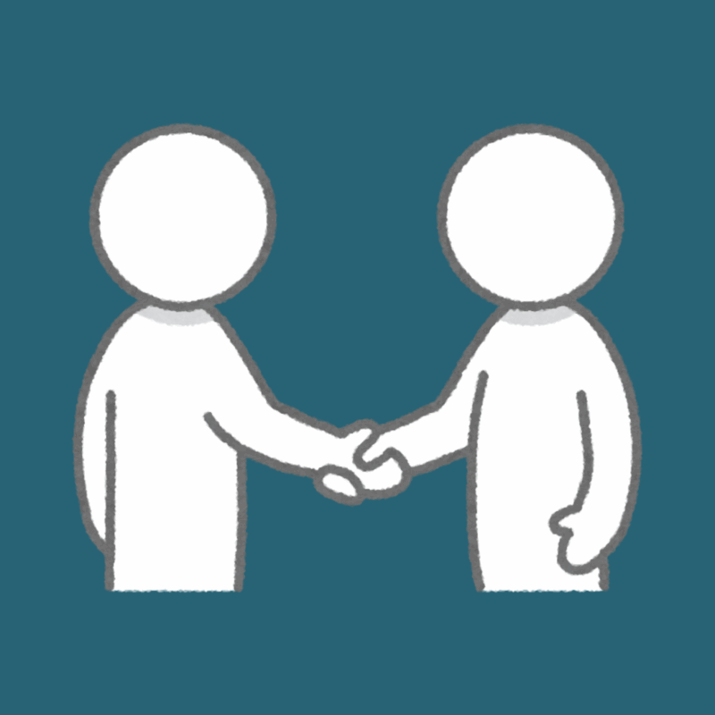 Geschäftspartner, Zusammenarbeit auf Augenhöhe, Hand in Hand