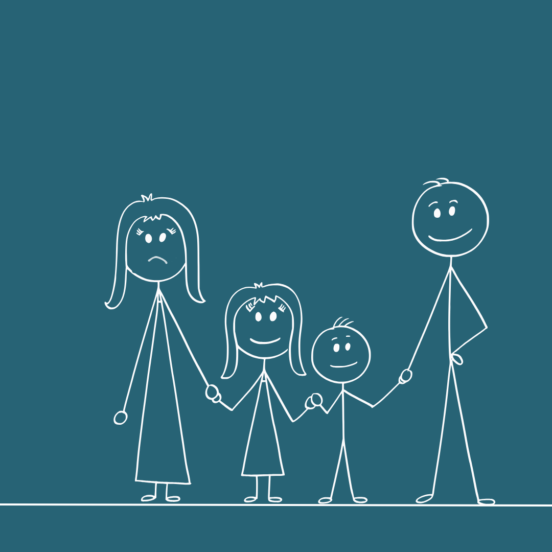 Familie, mit trauriger Mutter
